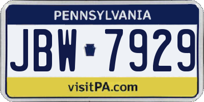 PA license plate JBW7929