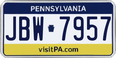 PA license plate JBW7957