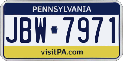 PA license plate JBW7971