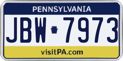 PA license plate JBW7973