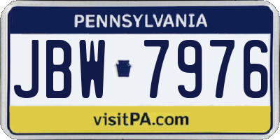 PA license plate JBW7976