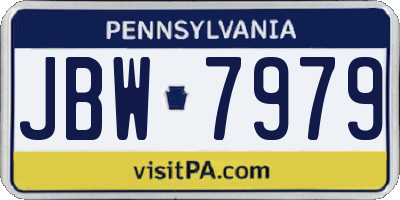 PA license plate JBW7979