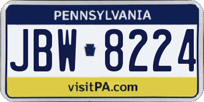 PA license plate JBW8224