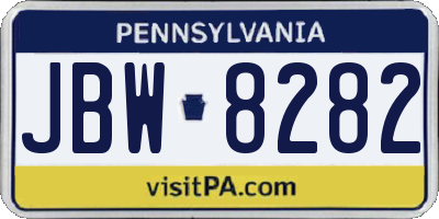 PA license plate JBW8282