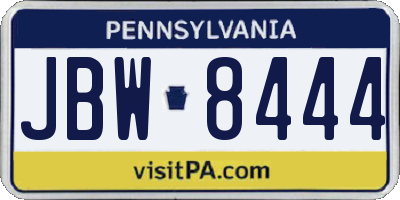 PA license plate JBW8444