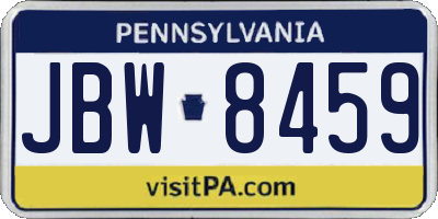 PA license plate JBW8459