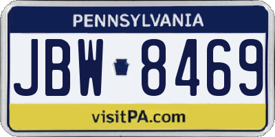 PA license plate JBW8469