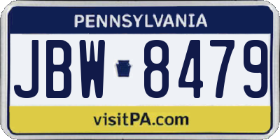 PA license plate JBW8479