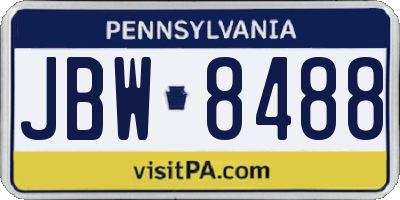 PA license plate JBW8488