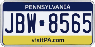 PA license plate JBW8565