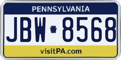 PA license plate JBW8568