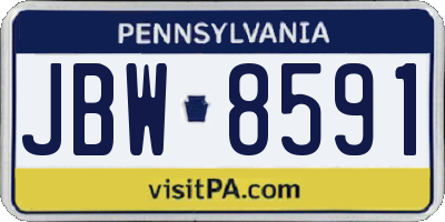 PA license plate JBW8591