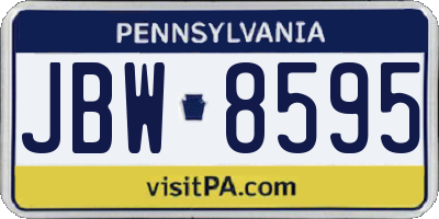 PA license plate JBW8595
