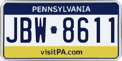 PA license plate JBW8611