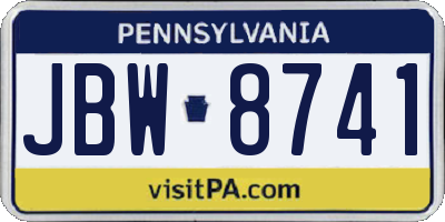 PA license plate JBW8741