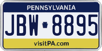 PA license plate JBW8895