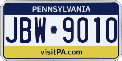 PA license plate JBW9010