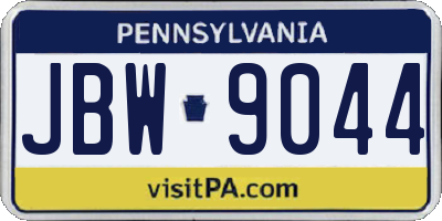 PA license plate JBW9044