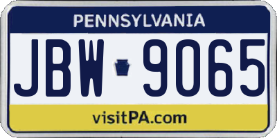 PA license plate JBW9065