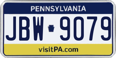 PA license plate JBW9079