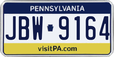 PA license plate JBW9164