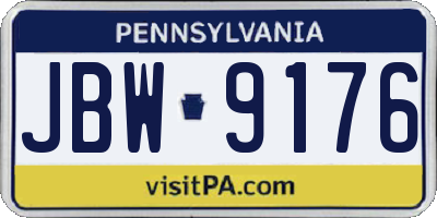 PA license plate JBW9176