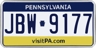 PA license plate JBW9177