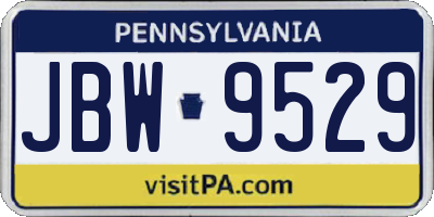 PA license plate JBW9529