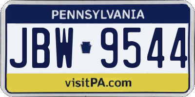 PA license plate JBW9544