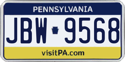 PA license plate JBW9568
