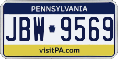 PA license plate JBW9569