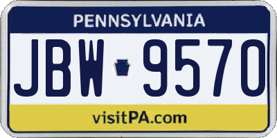 PA license plate JBW9570