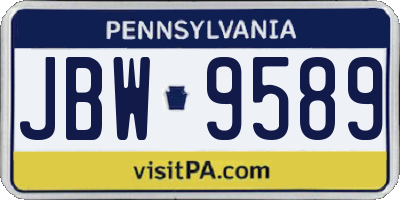 PA license plate JBW9589