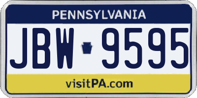 PA license plate JBW9595