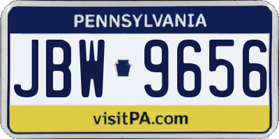 PA license plate JBW9656