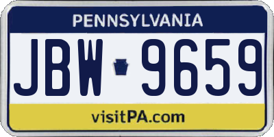 PA license plate JBW9659