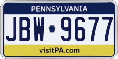 PA license plate JBW9677