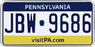 PA license plate JBW9686