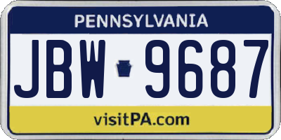 PA license plate JBW9687