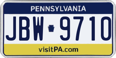 PA license plate JBW9710