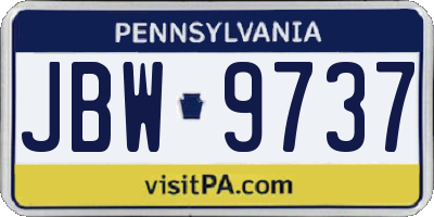 PA license plate JBW9737