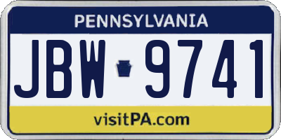PA license plate JBW9741
