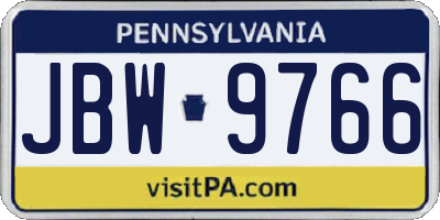 PA license plate JBW9766