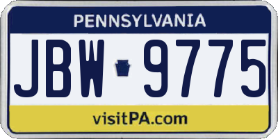 PA license plate JBW9775