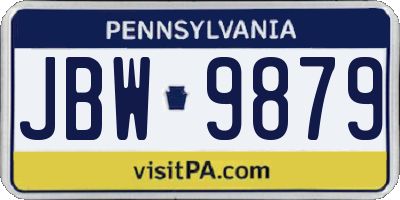 PA license plate JBW9879