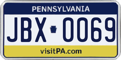 PA license plate JBX0069