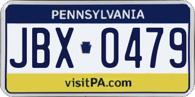 PA license plate JBX0479