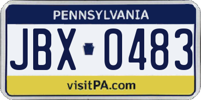 PA license plate JBX0483