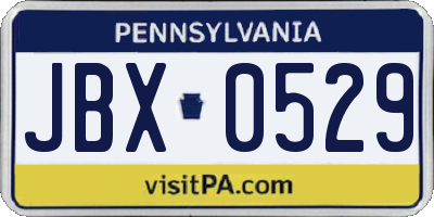 PA license plate JBX0529