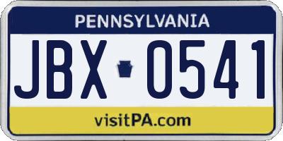 PA license plate JBX0541